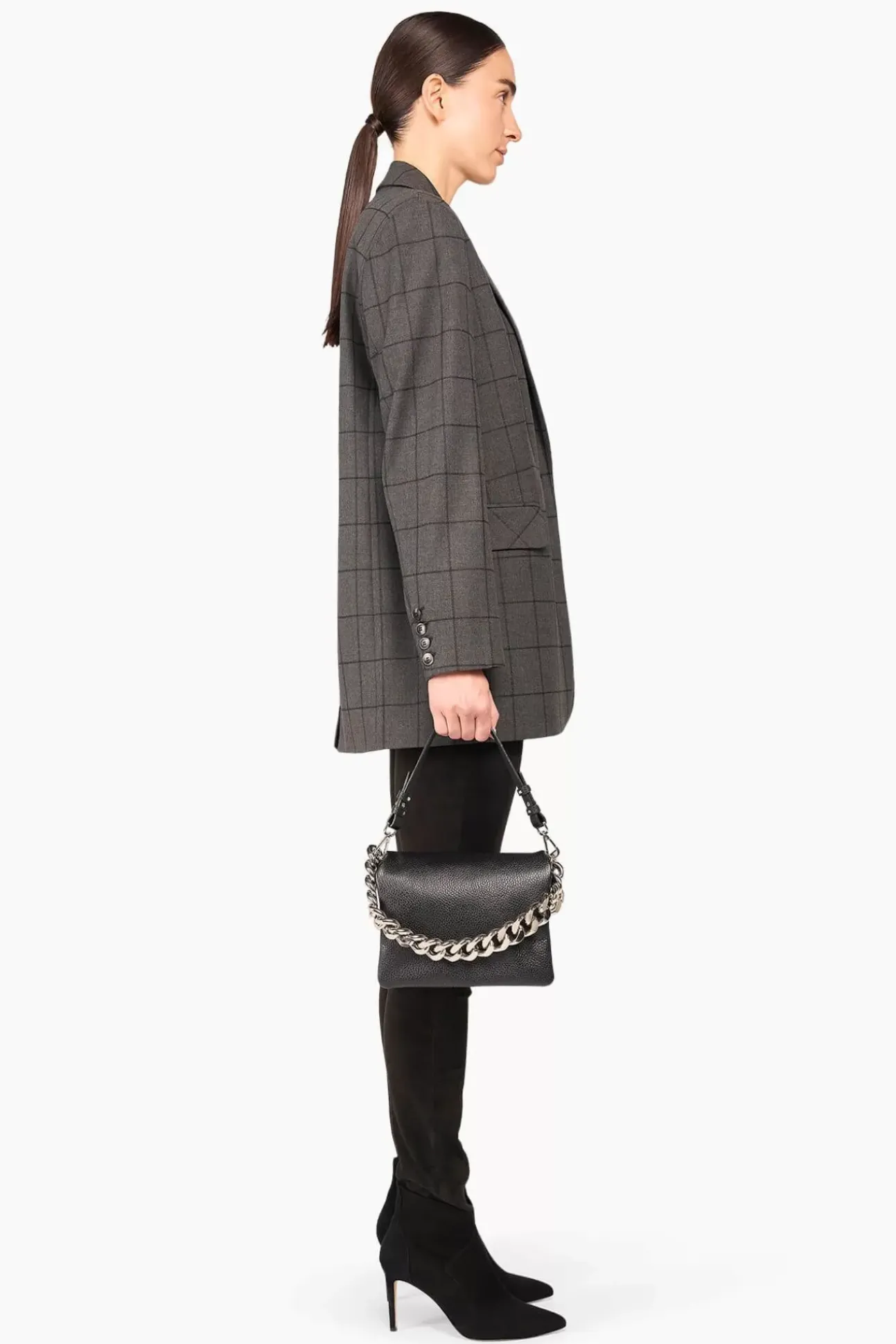 JANICE Blazers^Blazer Dames Ruit Hank Grijs