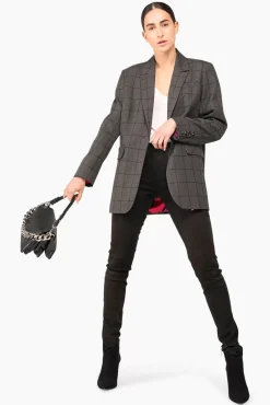 JANICE Blazers^Blazer Dames Ruit Hank Grijs