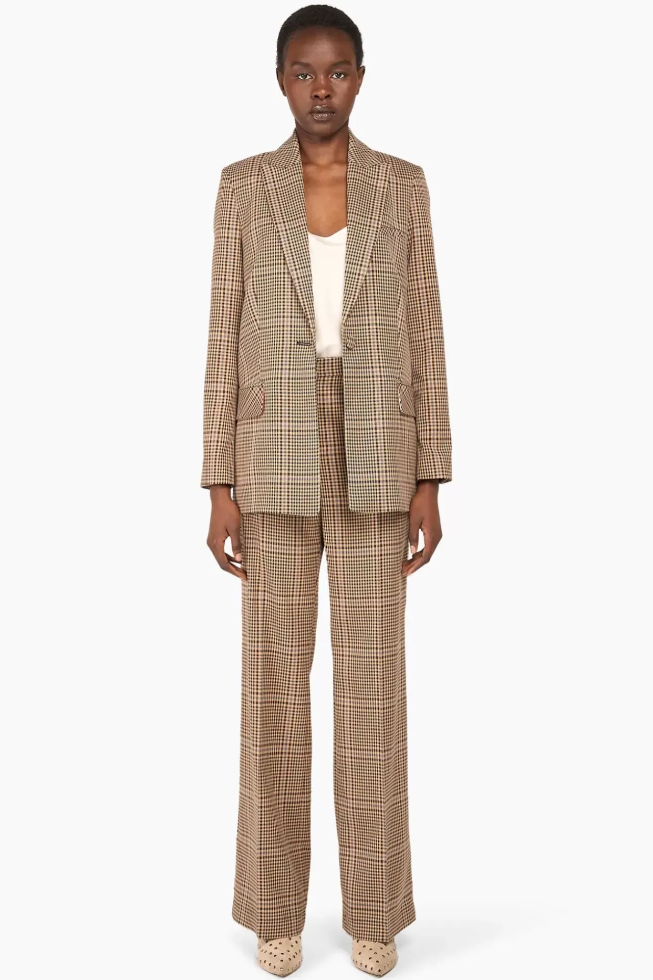 JANICE Blazers^Blazer Dames Ruit Nash Bruin