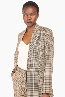 JANICE Blazers^Blazer Dames Ruit Nash Bruin