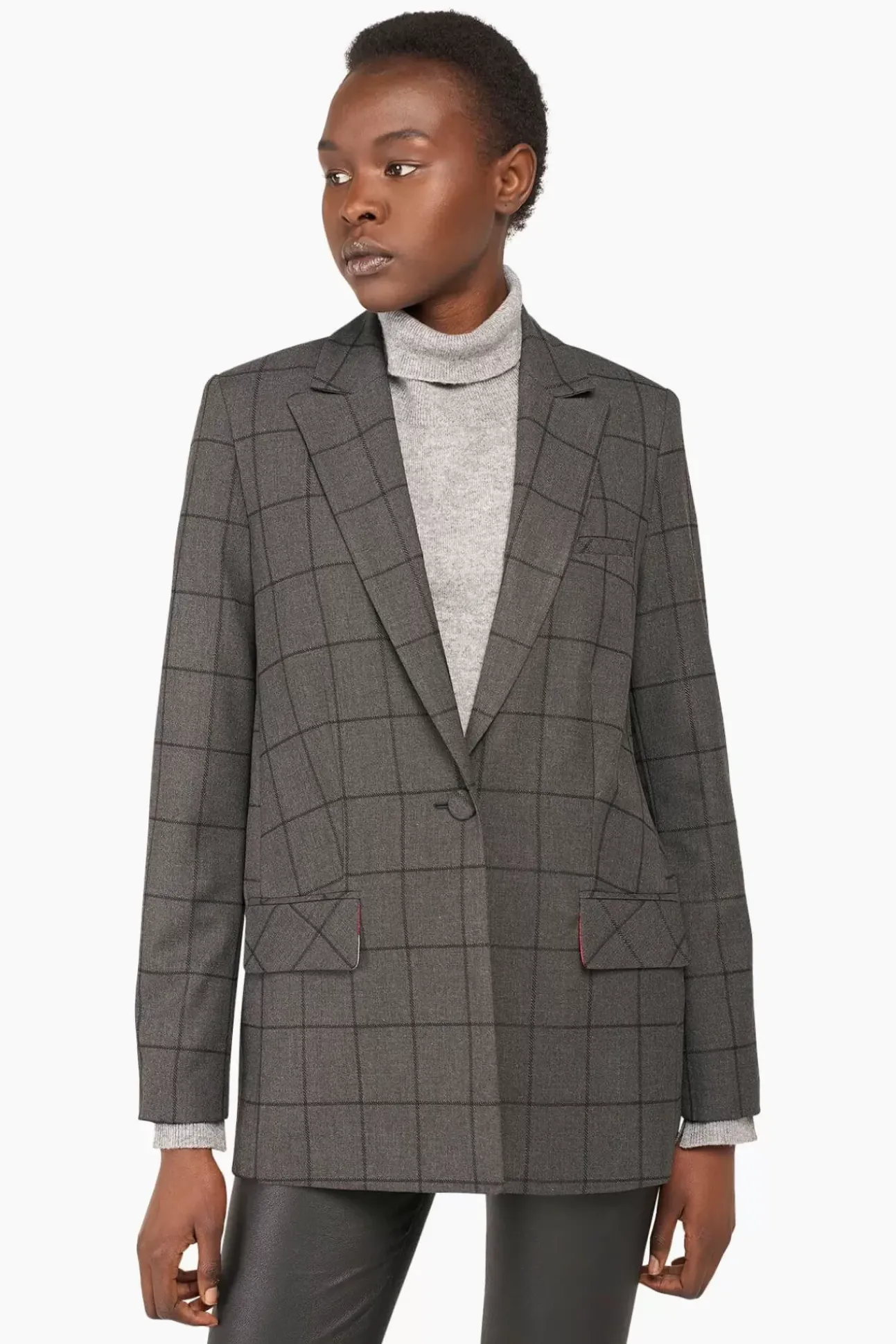 JANICE Blazers^Blazer Dames Ruit Nash Grijs