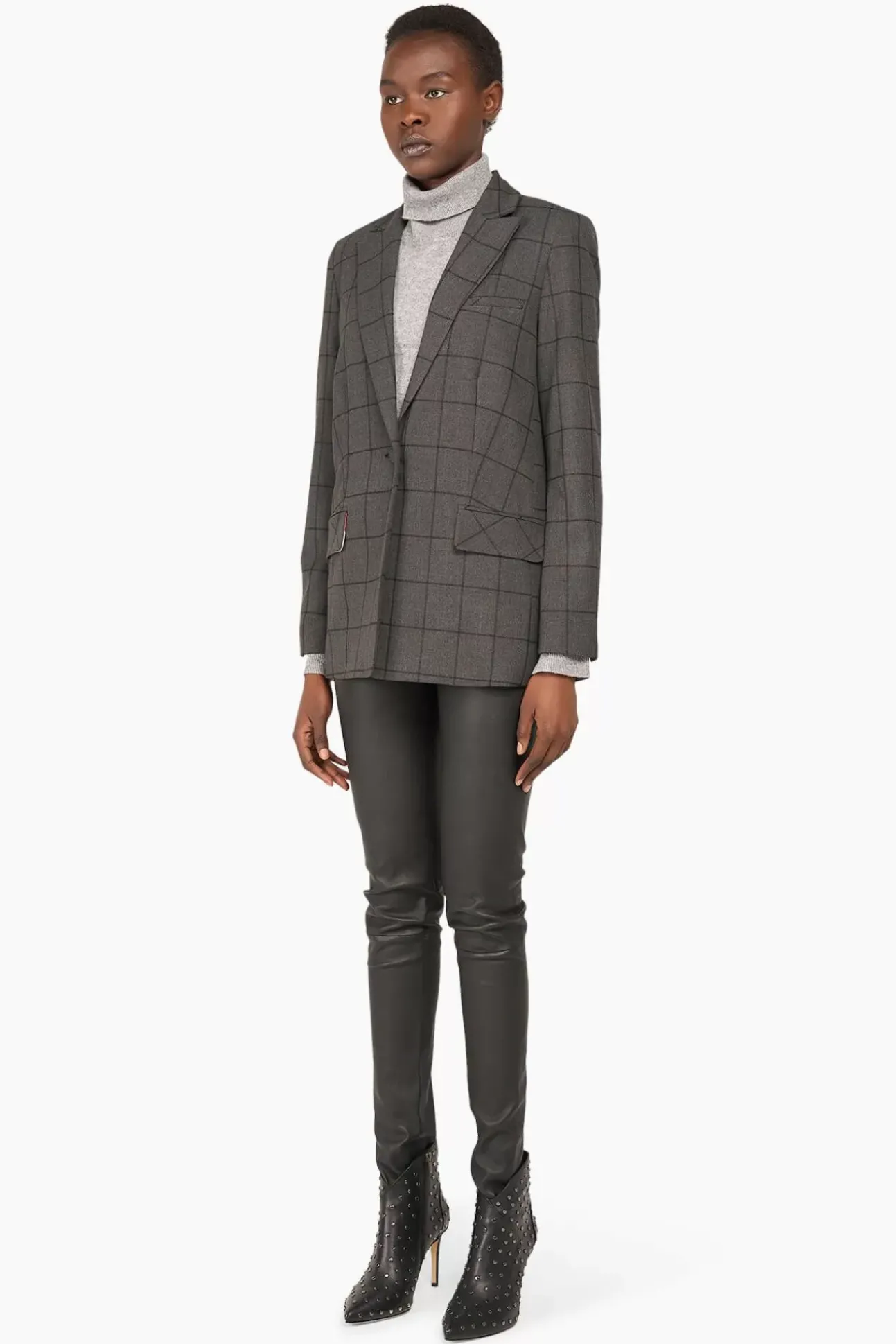 JANICE Blazers^Blazer Dames Ruit Nash Grijs