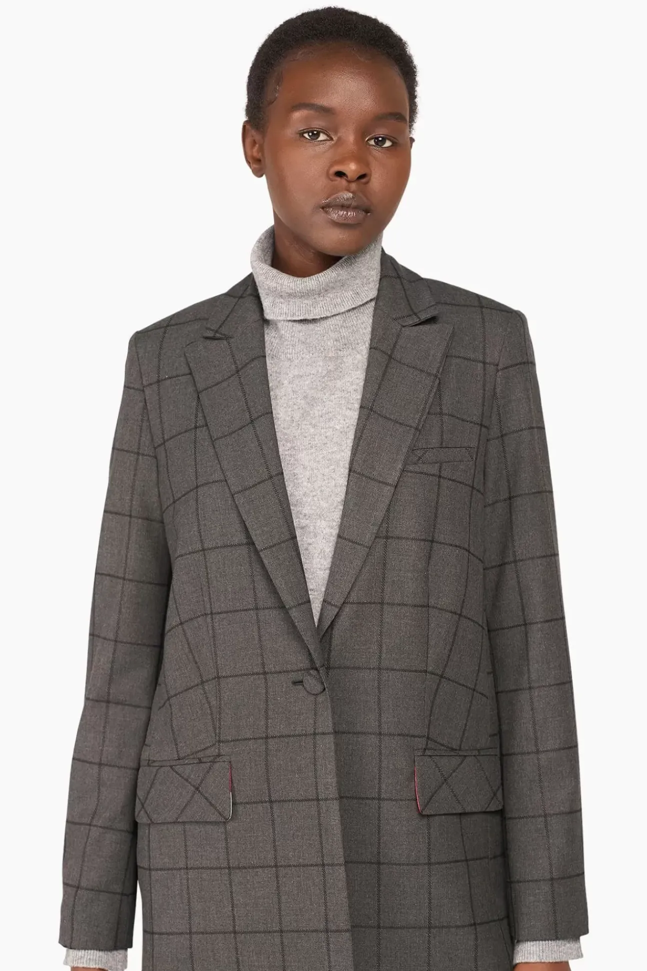 JANICE Blazers^Blazer Dames Ruit Nash Grijs