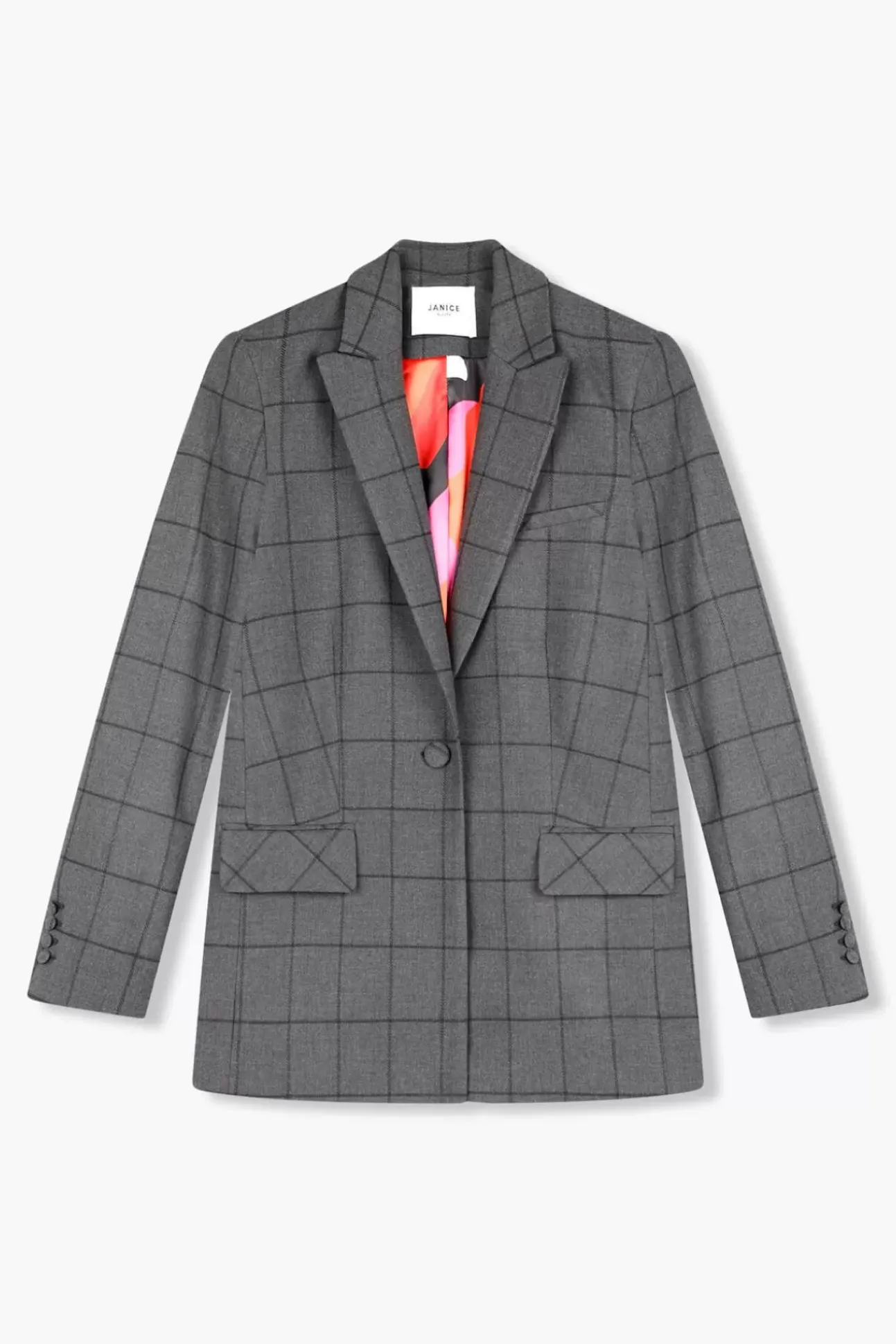 JANICE Blazers^Blazer Dames Ruit Nash Grijs