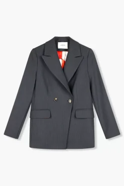 JANICE Blazers^Blazer Dames Streep Kingston Blauw