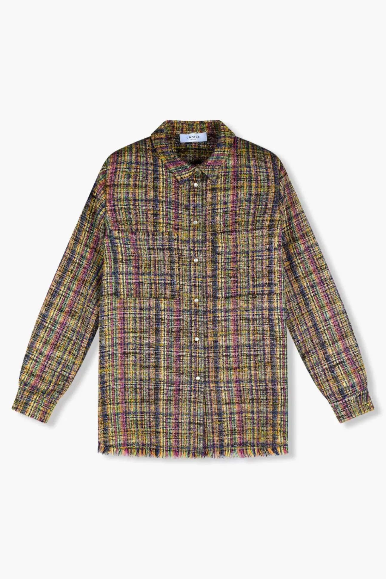 JANICE Blouses^Blouse Dames Tweed Lurex Shane Groen