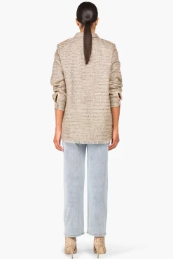JANICE Blouses^Blouse Dames Tweed Lurex Shane Beige