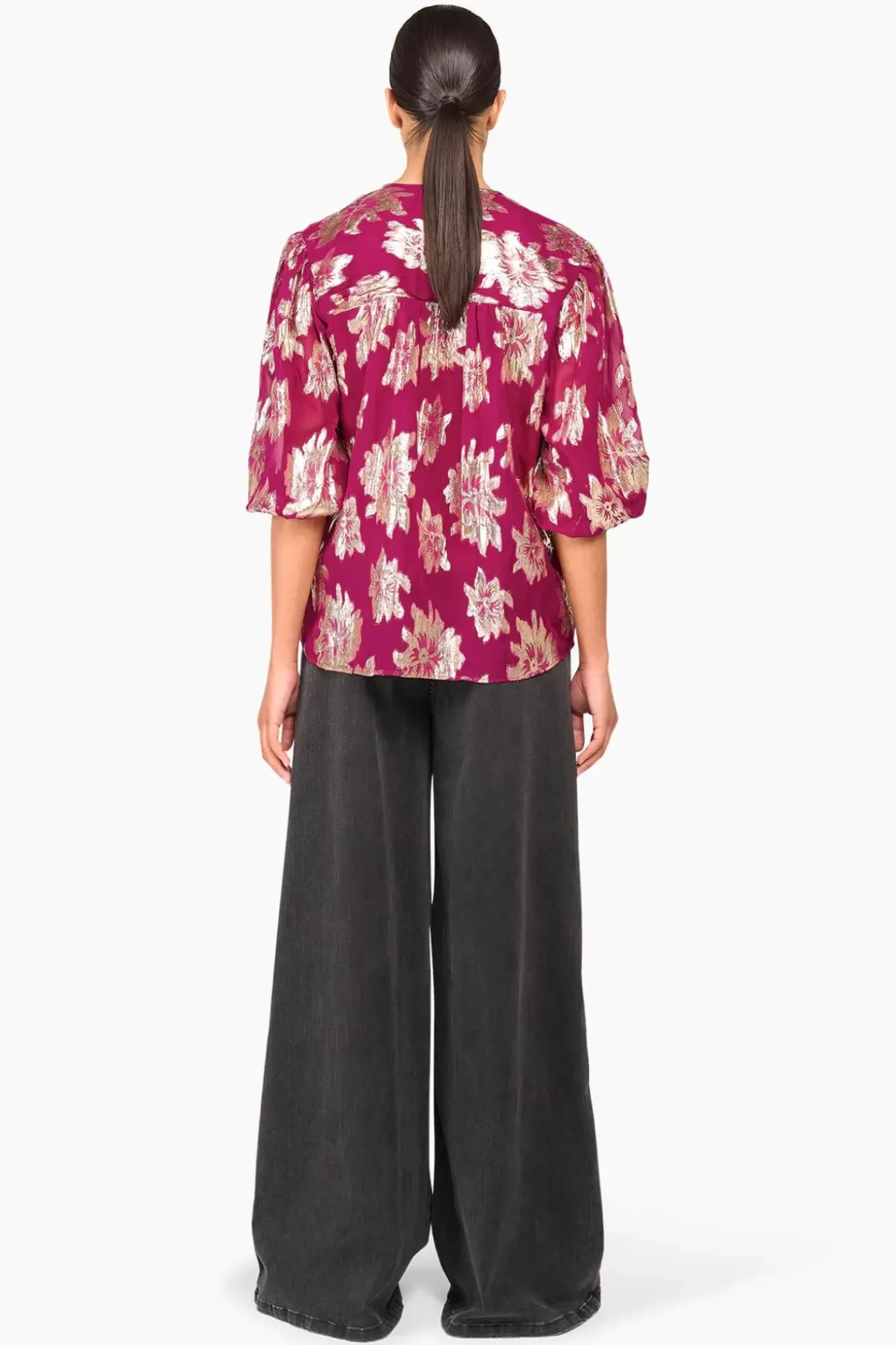 JANICE Blouses^Blouse Dames Viscose Lurex Toby Burgundy