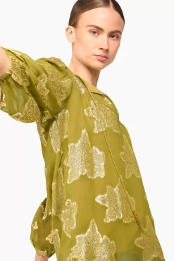 JANICE Blouses^Blouse Dames Viscose Lurex Toby Groen