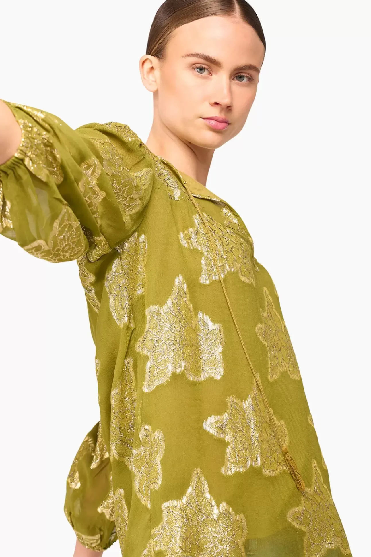 JANICE Blouses^Blouse Dames Viscose Lurex Toby Groen