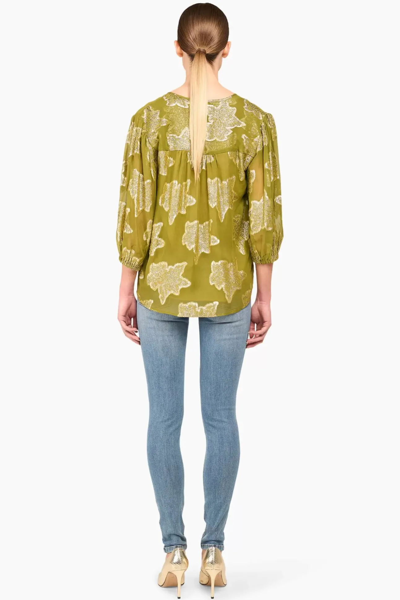 JANICE Blouses^Blouse Dames Viscose Lurex Toby Groen