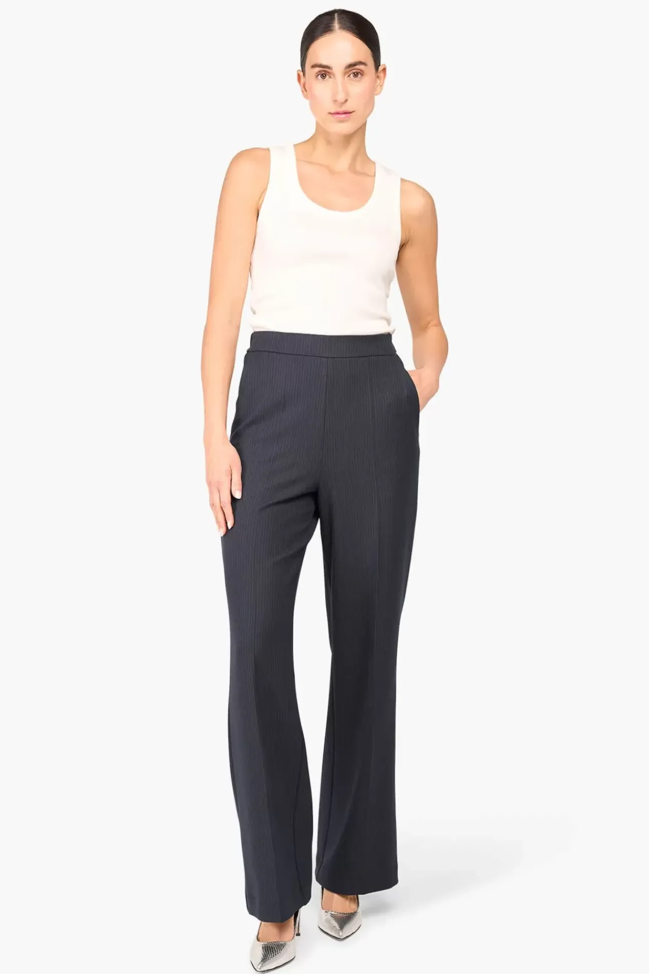 JANICE Broeken^Broek Dames Streep Pete Blauw