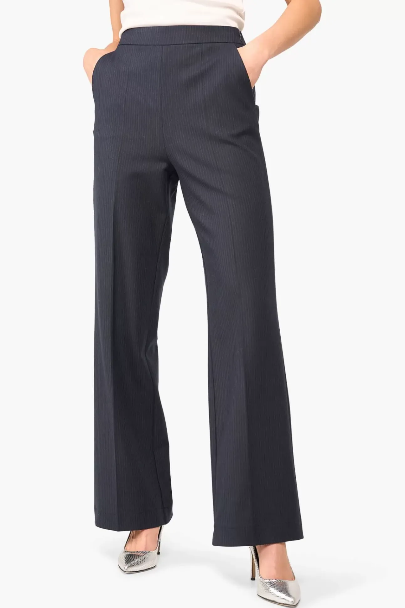 JANICE Broeken^Broek Dames Streep Pete Blauw
