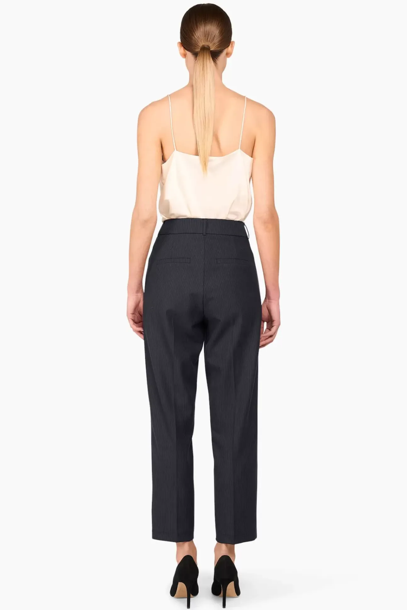 JANICE Broeken^Broek Dames Streep Sean Blauw