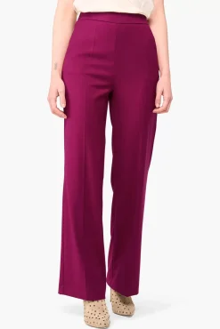 JANICE Broeken^Broek Dames Wijde Pijp Pete Burgundy