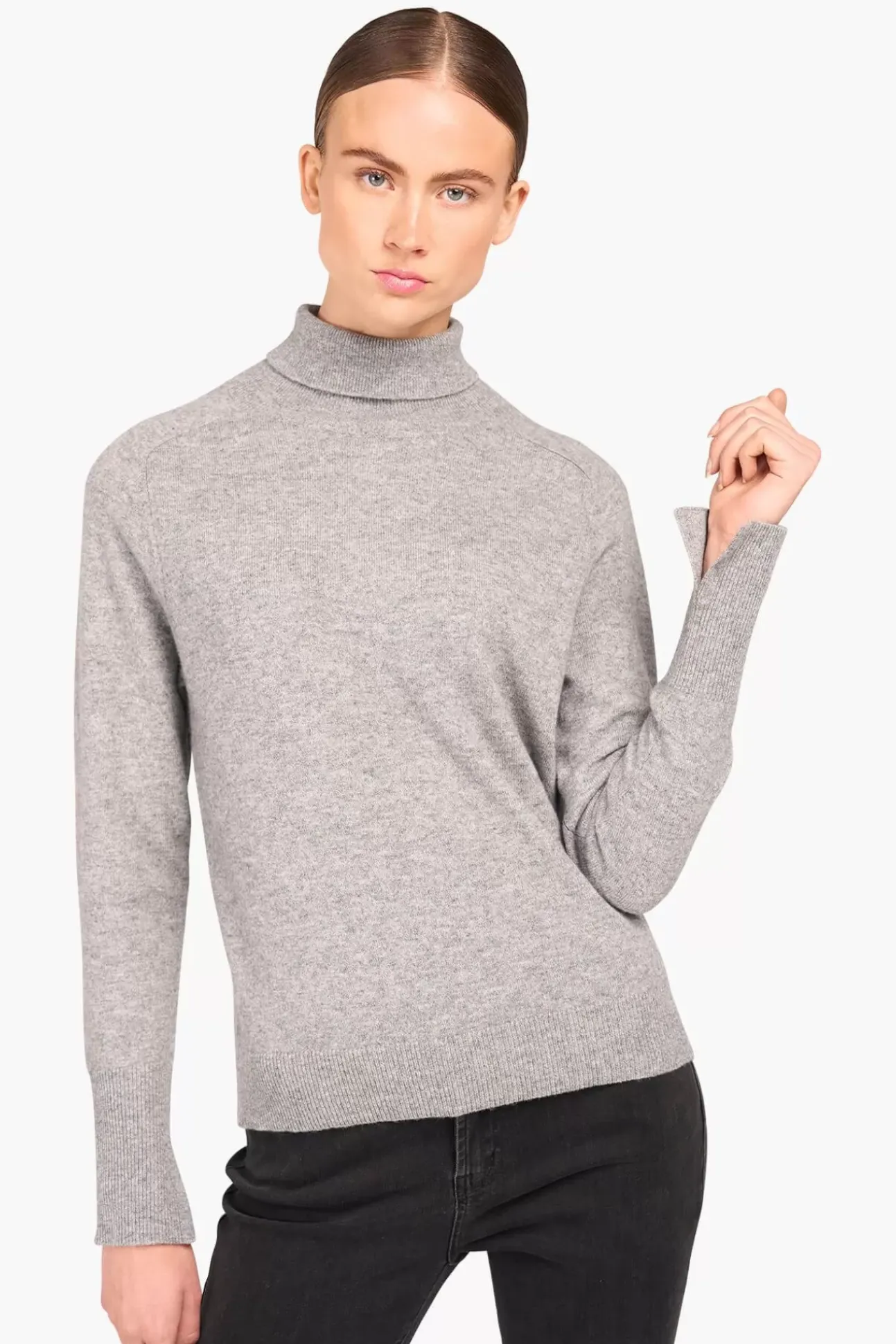 JANICE Sweaters & Truien^Cashmere Blend Coltrui Dames Johnny Grijs