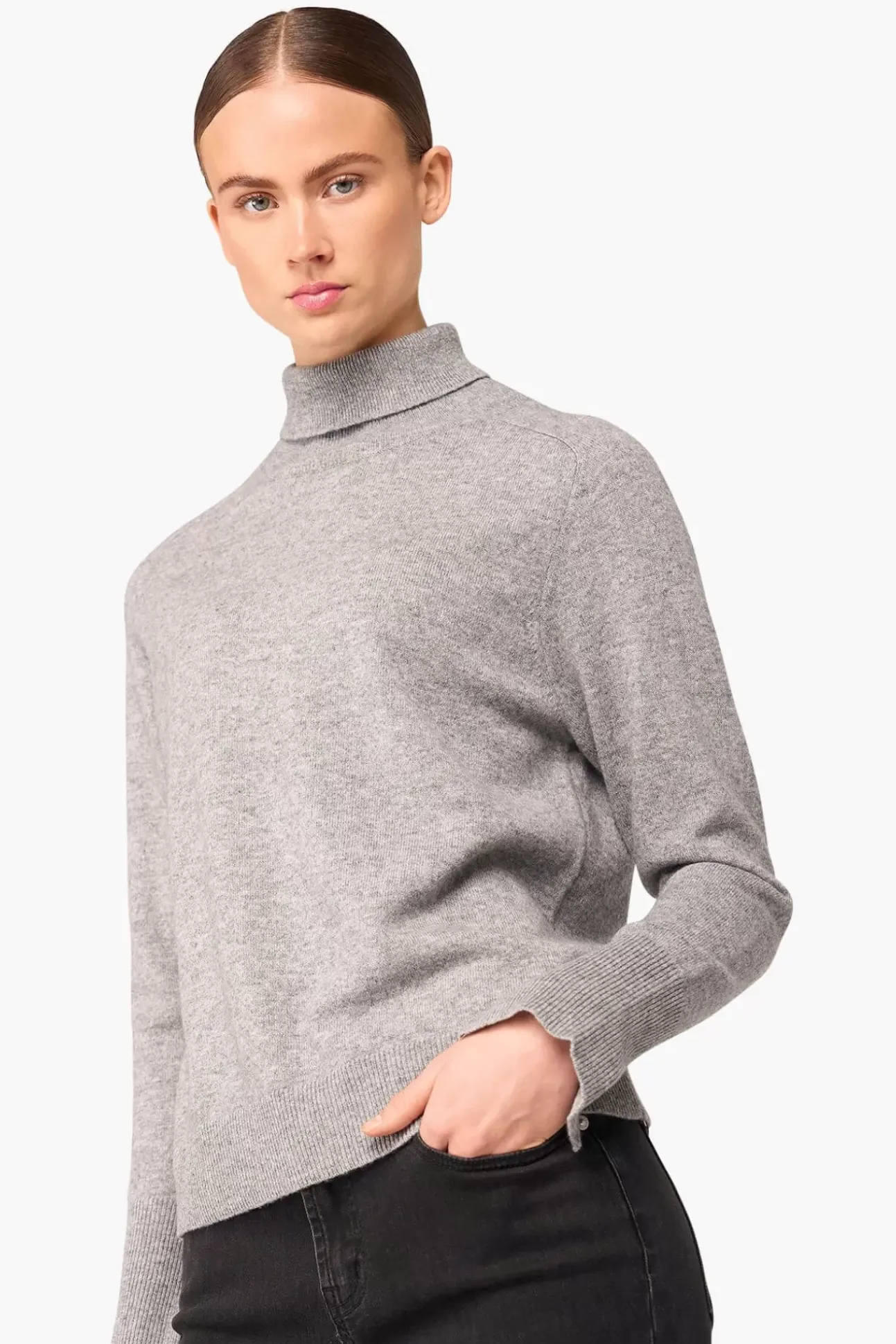 JANICE Sweaters & Truien^Cashmere Blend Coltrui Dames Johnny Grijs