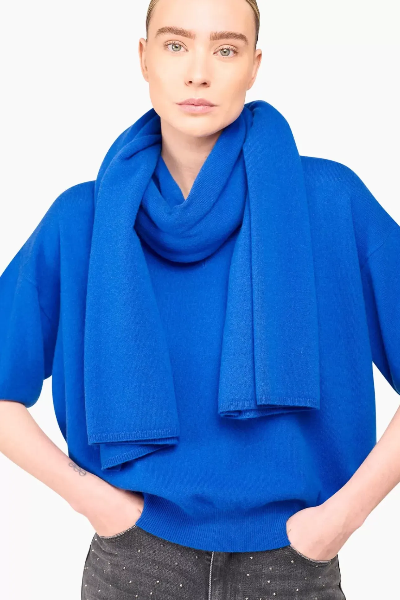 JANICE Sweaters & Truien^Cashmere Blend Truitje Dames Romeo Blue