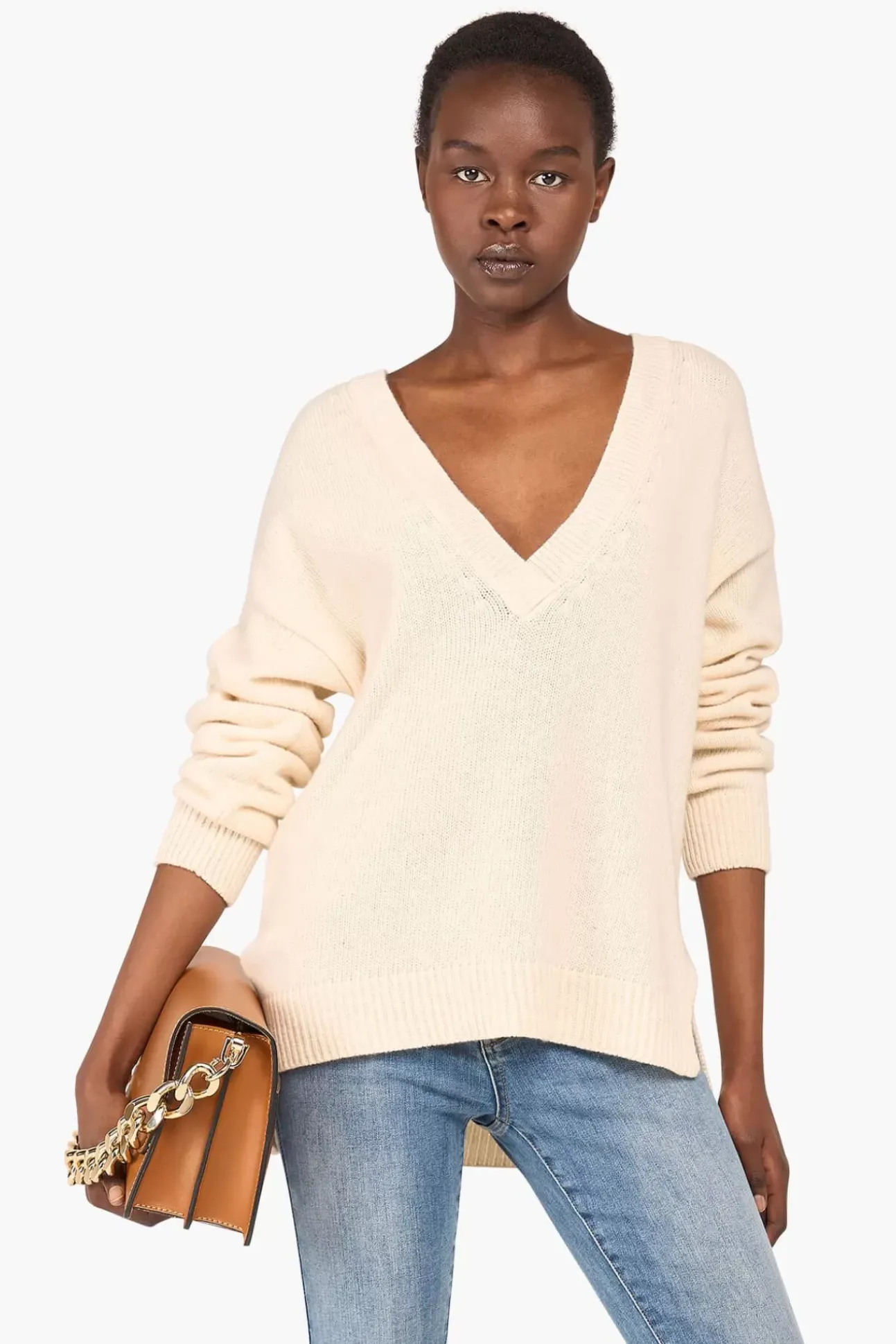 JANICE Sweaters & Truien^Cashmere Trui Dames Brick Off White