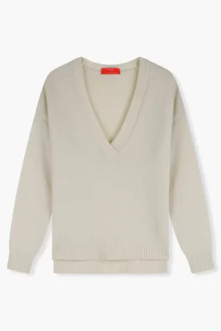 JANICE Sweaters & Truien^Cashmere Trui Dames Brick Off White