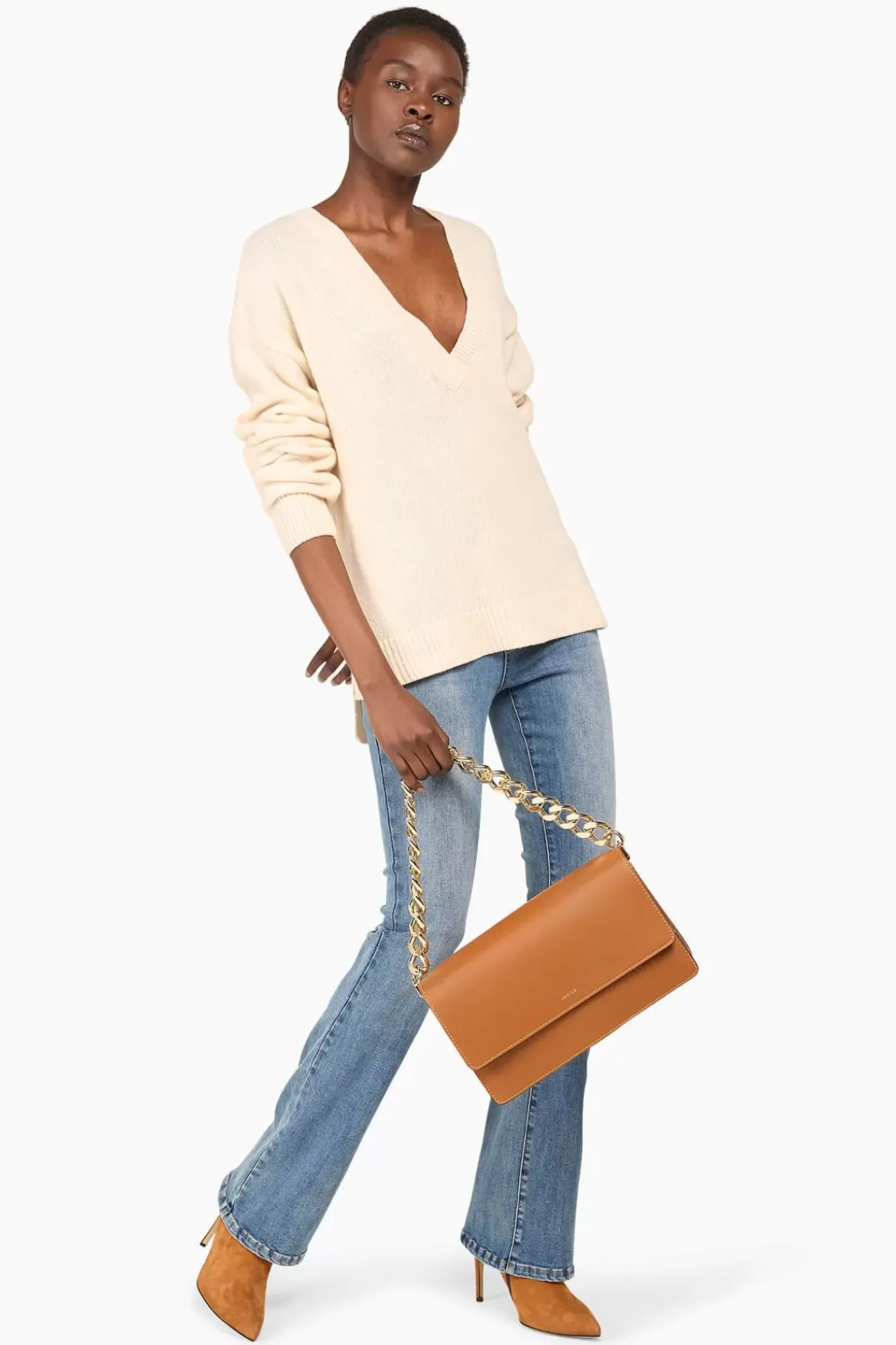 JANICE Sweaters & Truien^Cashmere Trui Dames Brick Off White