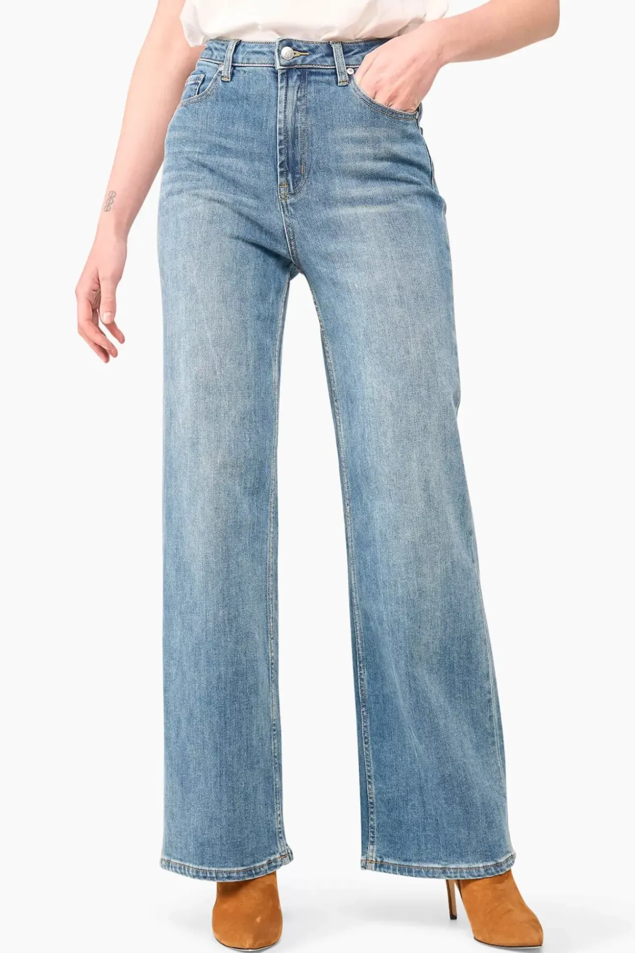 JANICE Denim^Dames Jeans Wide Leg Jason Dark Denim 009