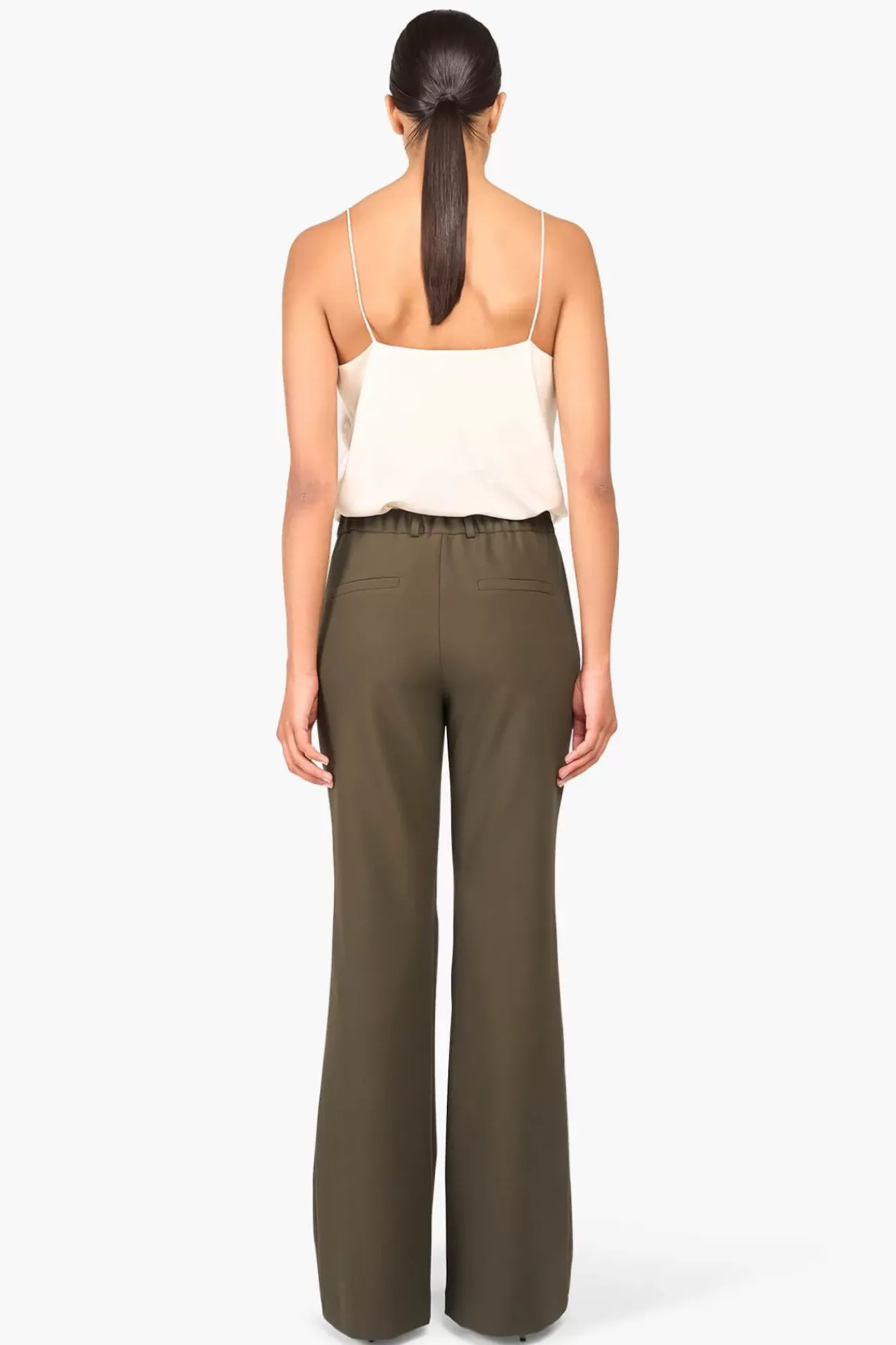 JANICE Broeken^Flared Broek Dames Tyrone Groen