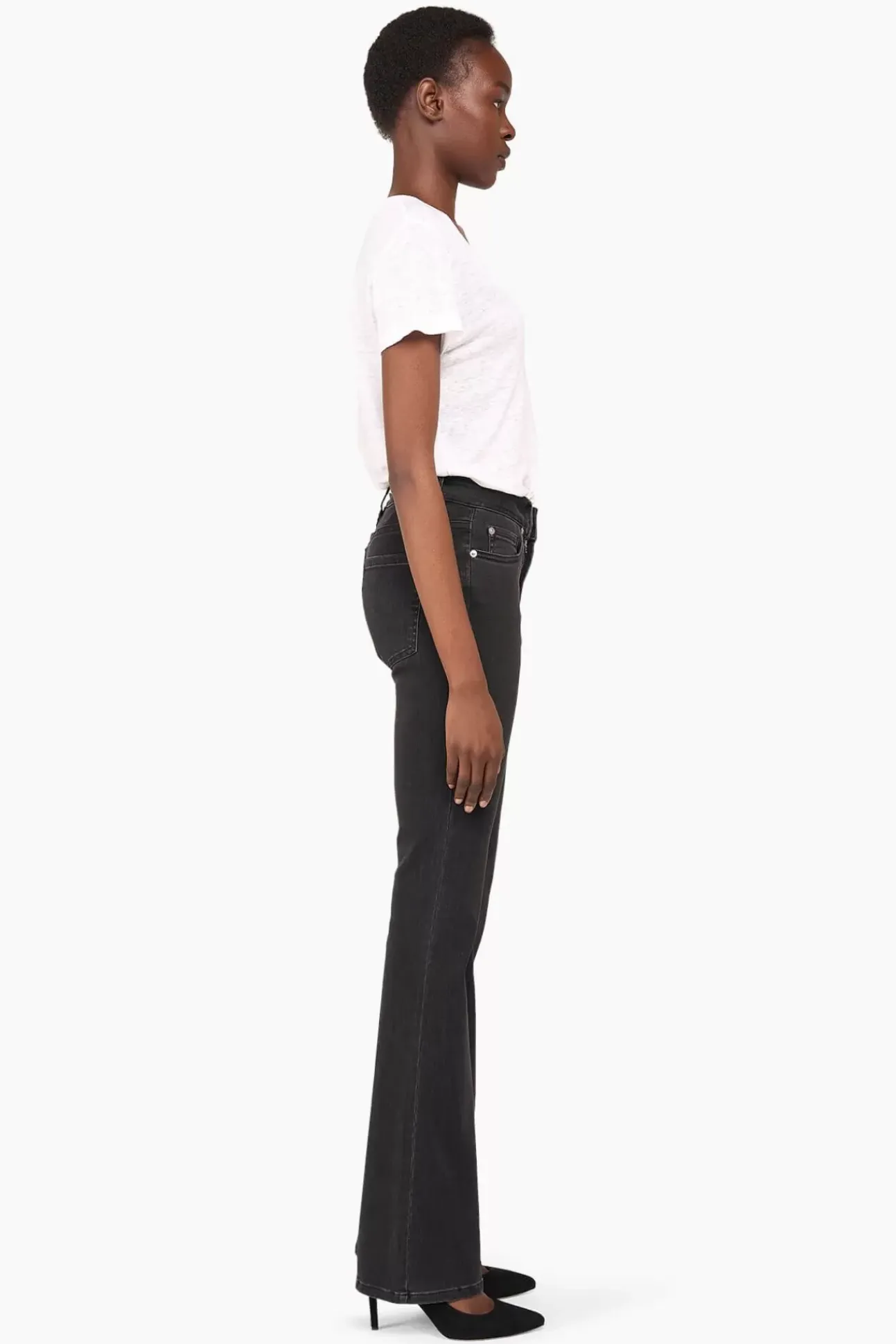 JANICE Denim^Flared Jeans Dames Arlo Zwart 410