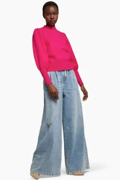 JANICE Sweaters & Truien^Gebreide Trui Pof Mouwen Jay Roze
