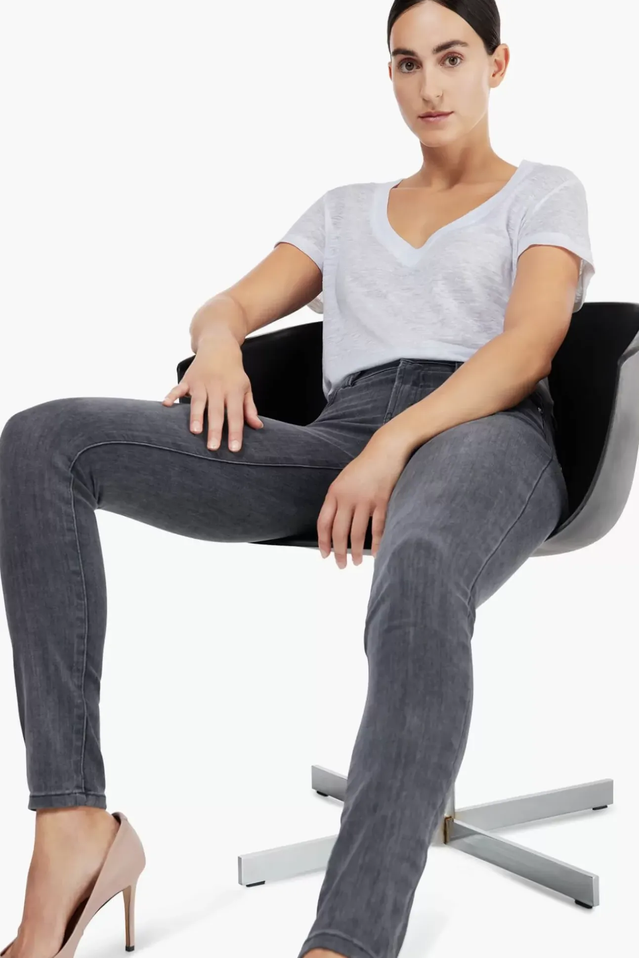 JANICE Denim^Grijze High Waist Skinny Jeans Rocket Grey 007