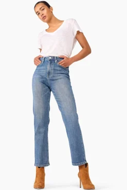 JANICE Broeken^High Rise Boyfriend Jeans Morgan Blue 405
