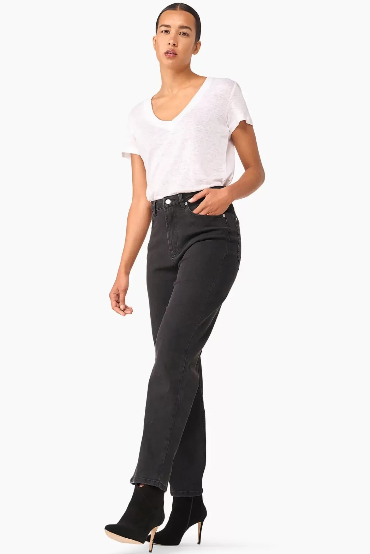JANICE Denim^High Rise Boyfriend Jeans Morgan Black 410