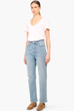 JANICE Denim^High Rise Boyfriend Jeans Morgan Destroyed Blue 033