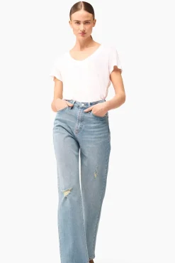 JANICE Denim^High Rise Boyfriend Jeans Morgan Destroyed Blue 033