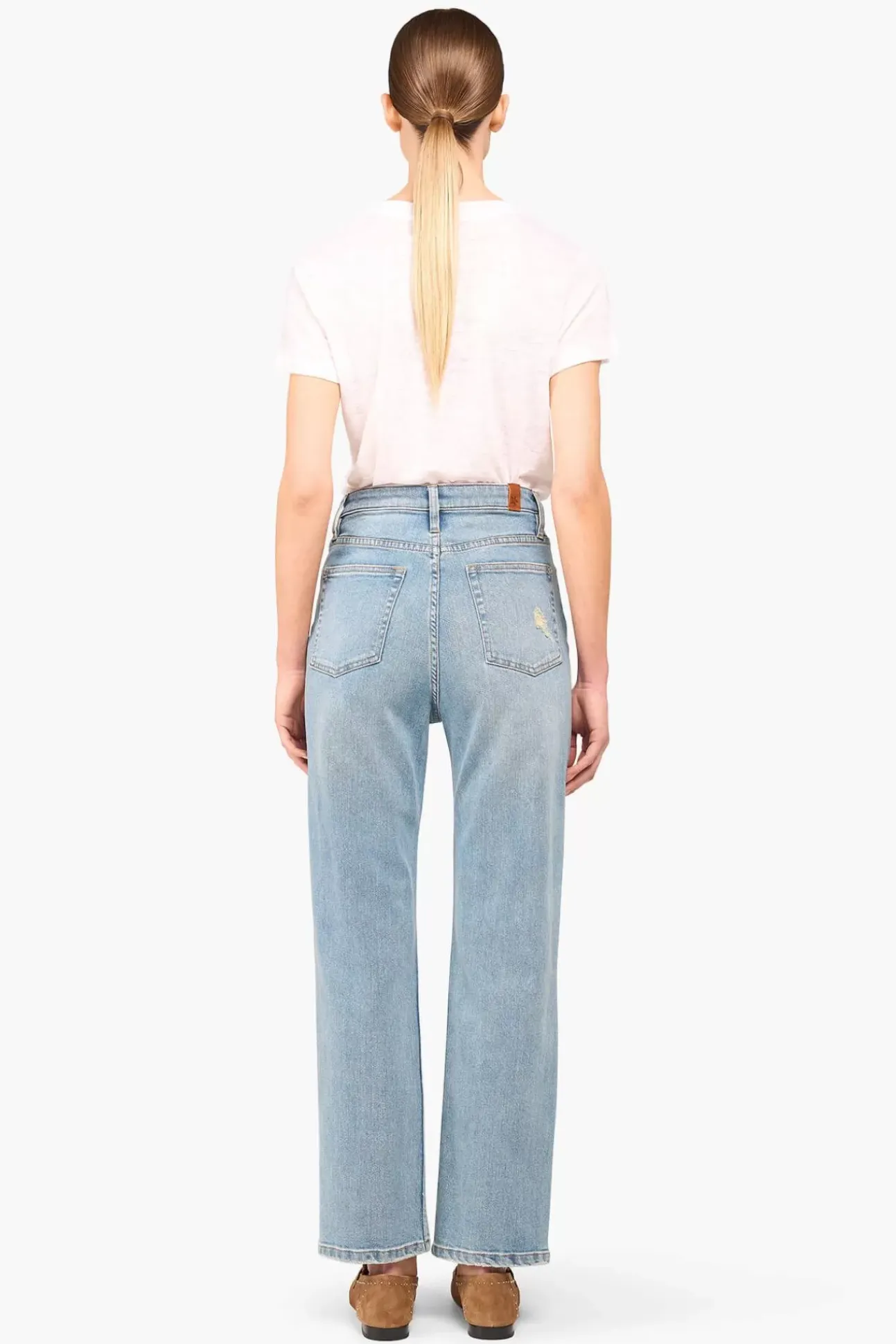 JANICE Denim^High Rise Boyfriend Jeans Morgan Destroyed Blue 033