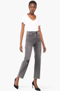 JANICE Denim^High Rise Boyfriend Jeans Morgan Destroyed Grijs 811