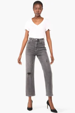 JANICE Denim^High Rise Boyfriend Jeans Morgan Destroyed Grijs 811