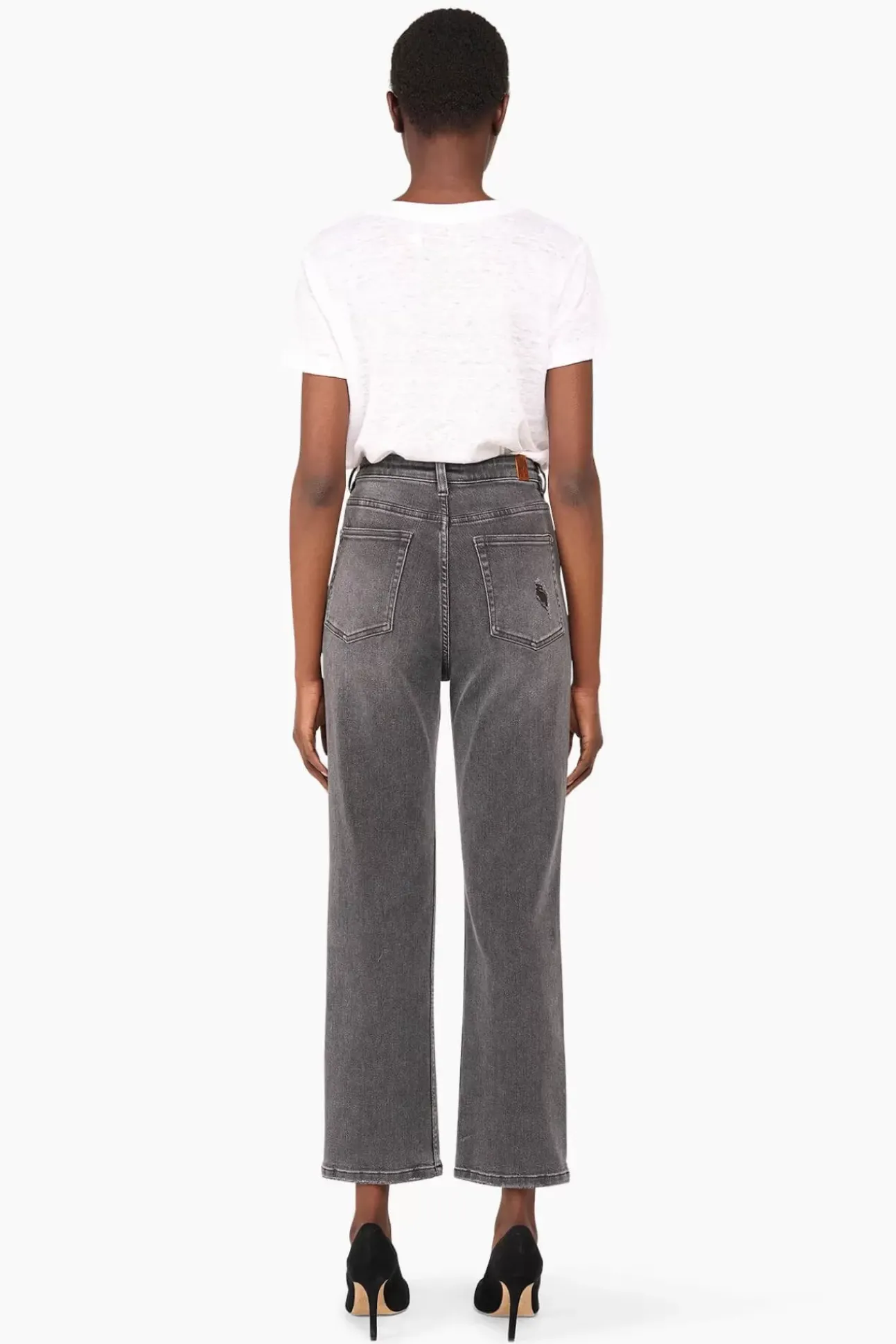 JANICE Denim^High Rise Boyfriend Jeans Morgan Destroyed Grijs 811
