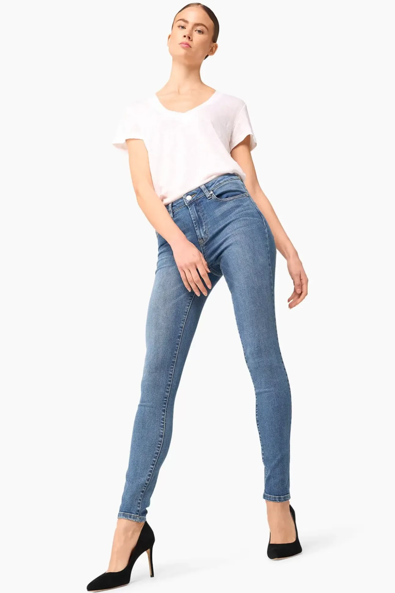 JANICE Denim^High Rise Skinny Jeans Dames Rocket Blue 405