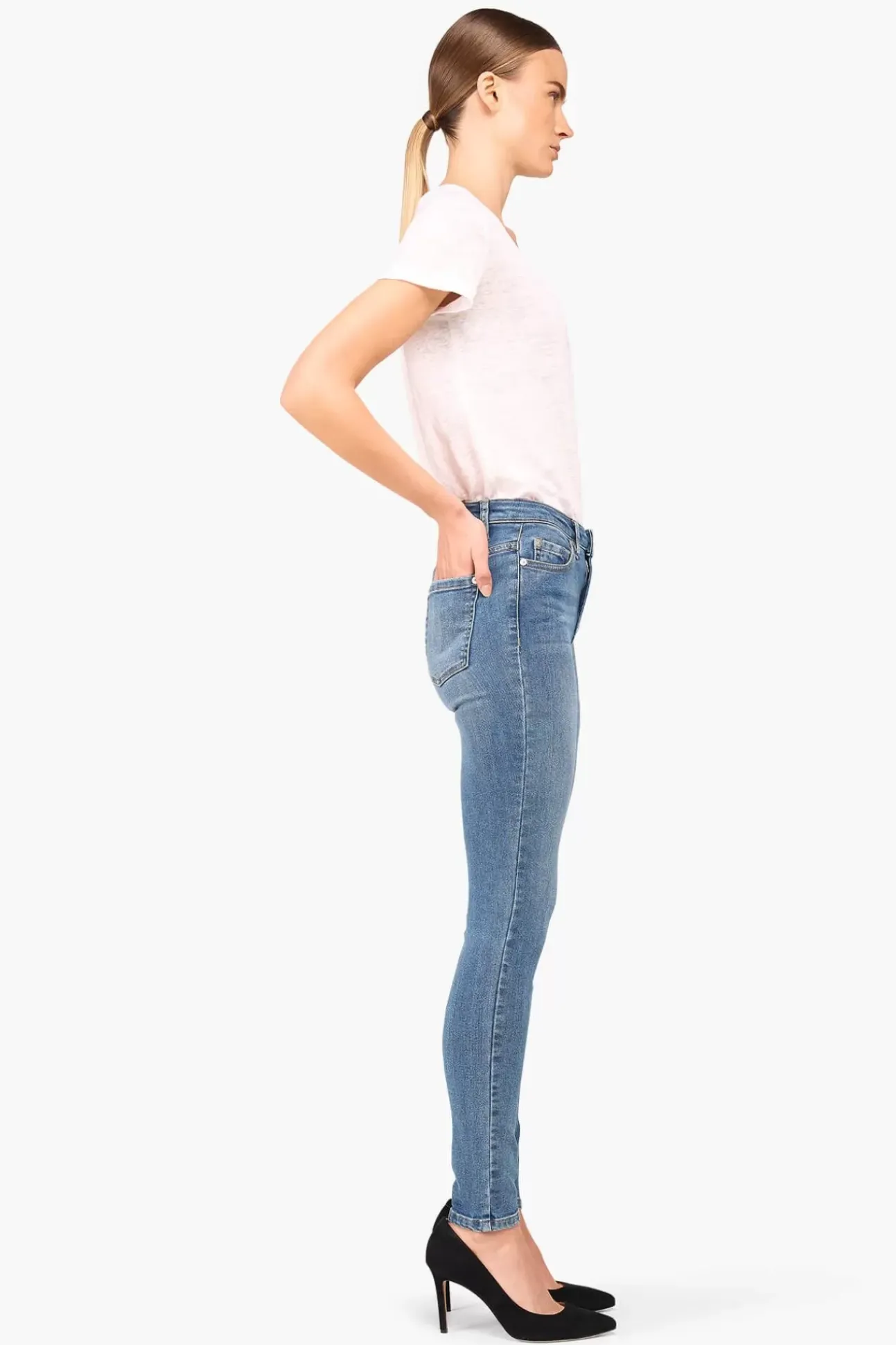 JANICE Denim^High Rise Skinny Jeans Dames Rocket Blue 405