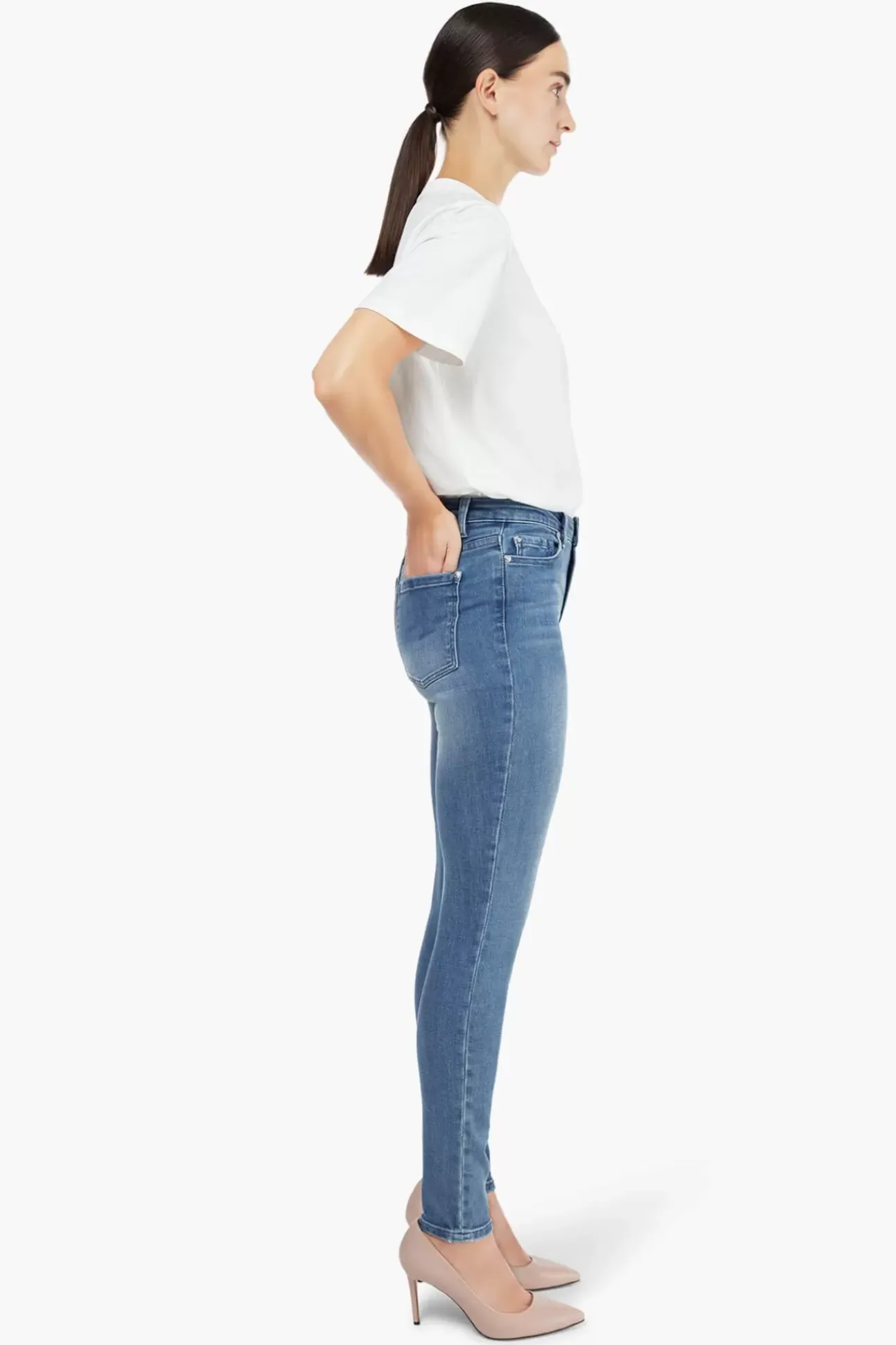 JANICE Denim^High Waist Skinny Jeans Rocket Dark Denim 009