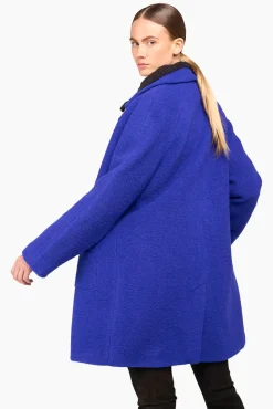 JANICE Jassen^Jas Dames Wol Bob Blauw