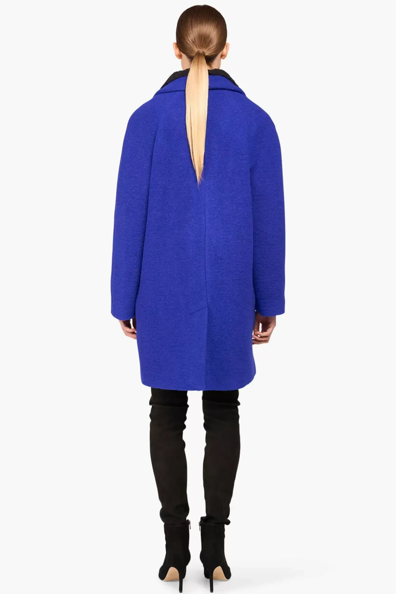 JANICE Jassen^Jas Dames Wol Bob Blauw