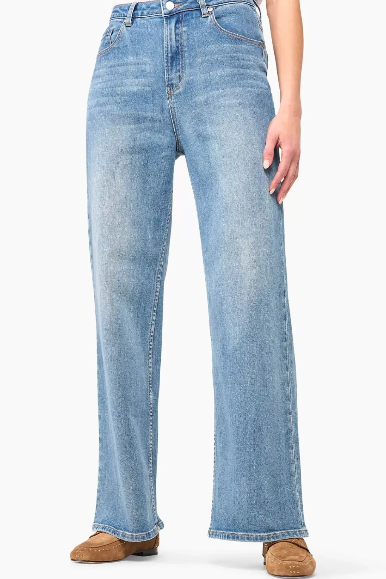JANICE Denim^Jeans Dames Wijde Pijp Jason Blauw 405