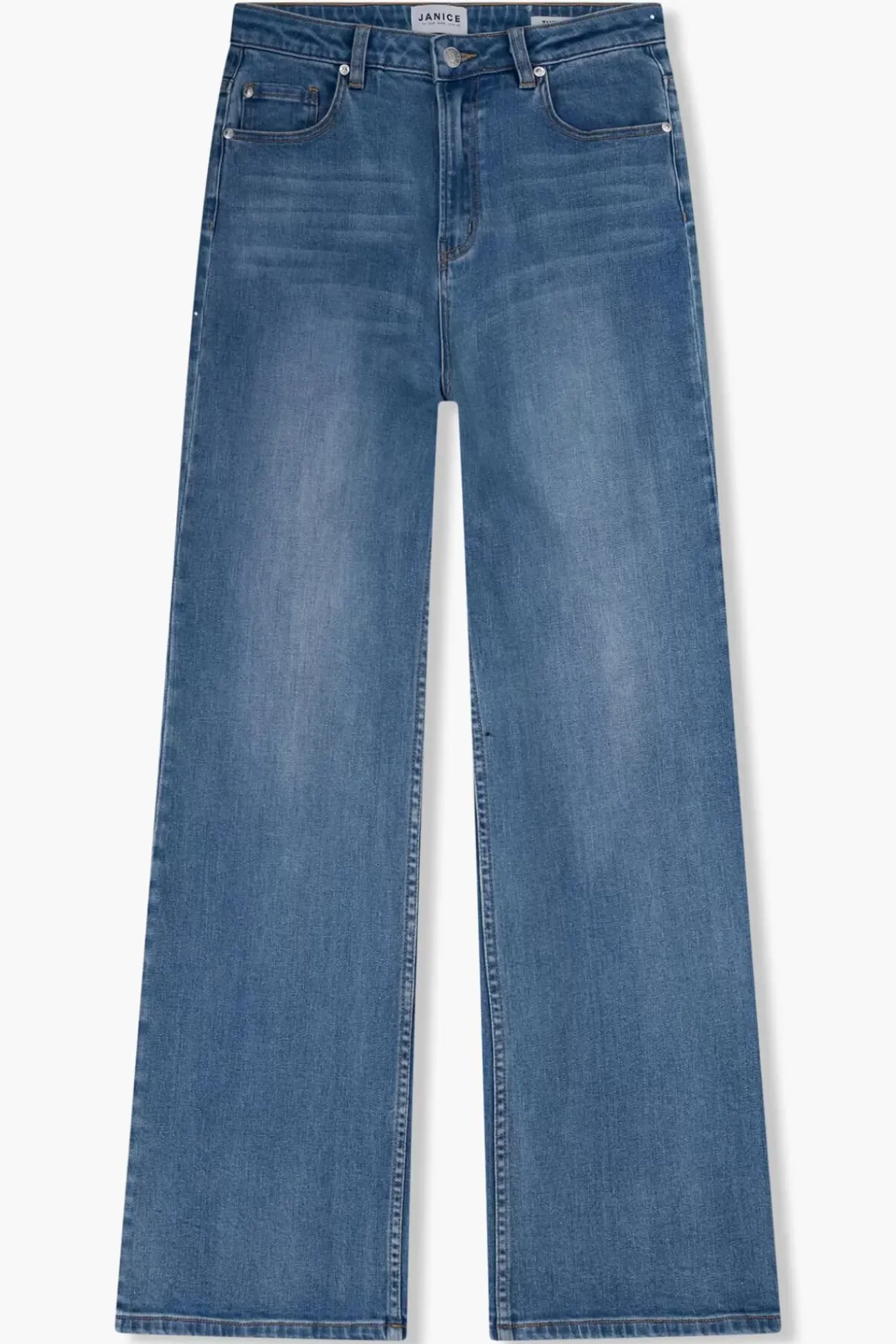 JANICE Denim^Jeans Dames Wijde Pijp Jason Blauw 405