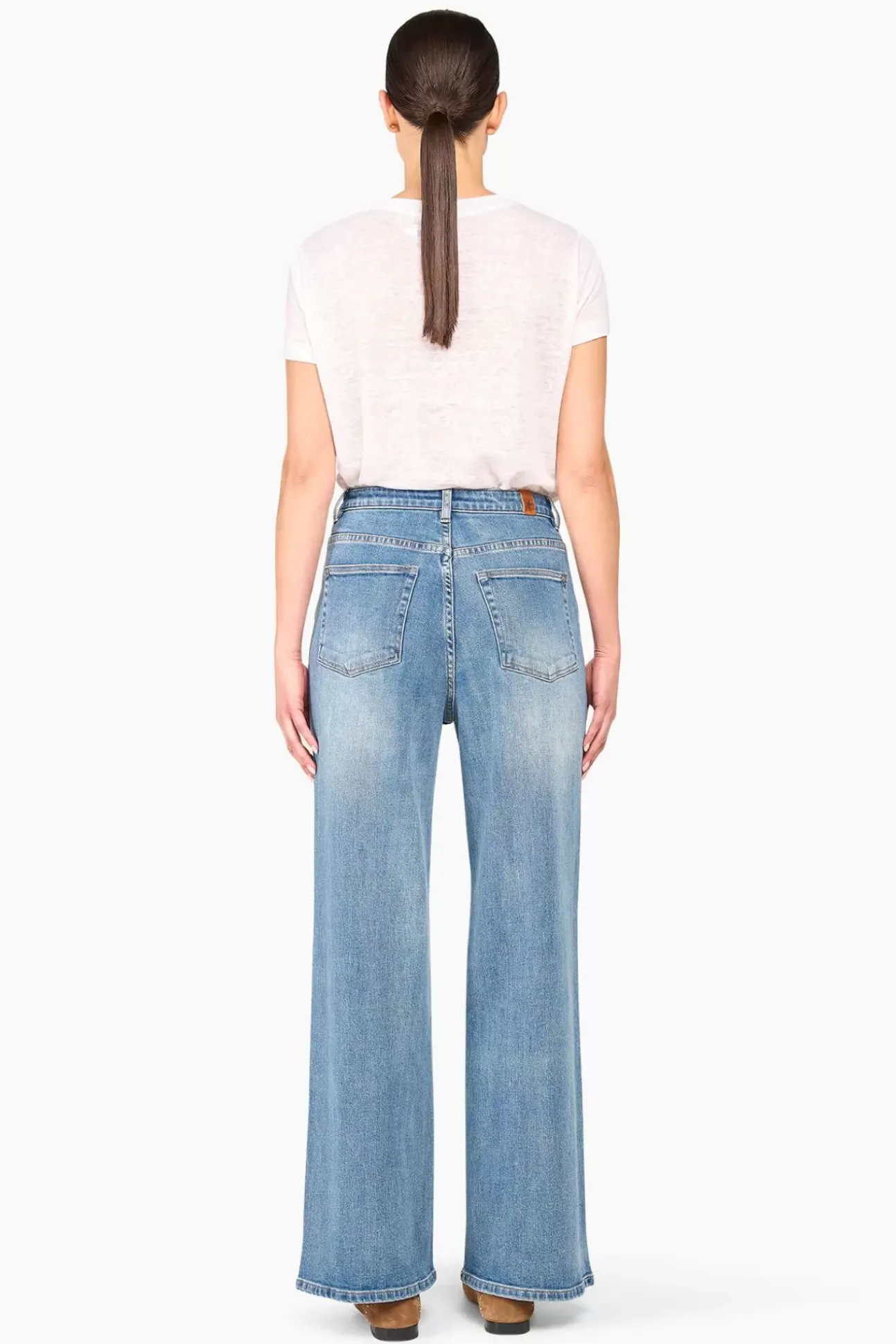 JANICE Denim^Jeans Dames Wijde Pijp Jason Blauw 405
