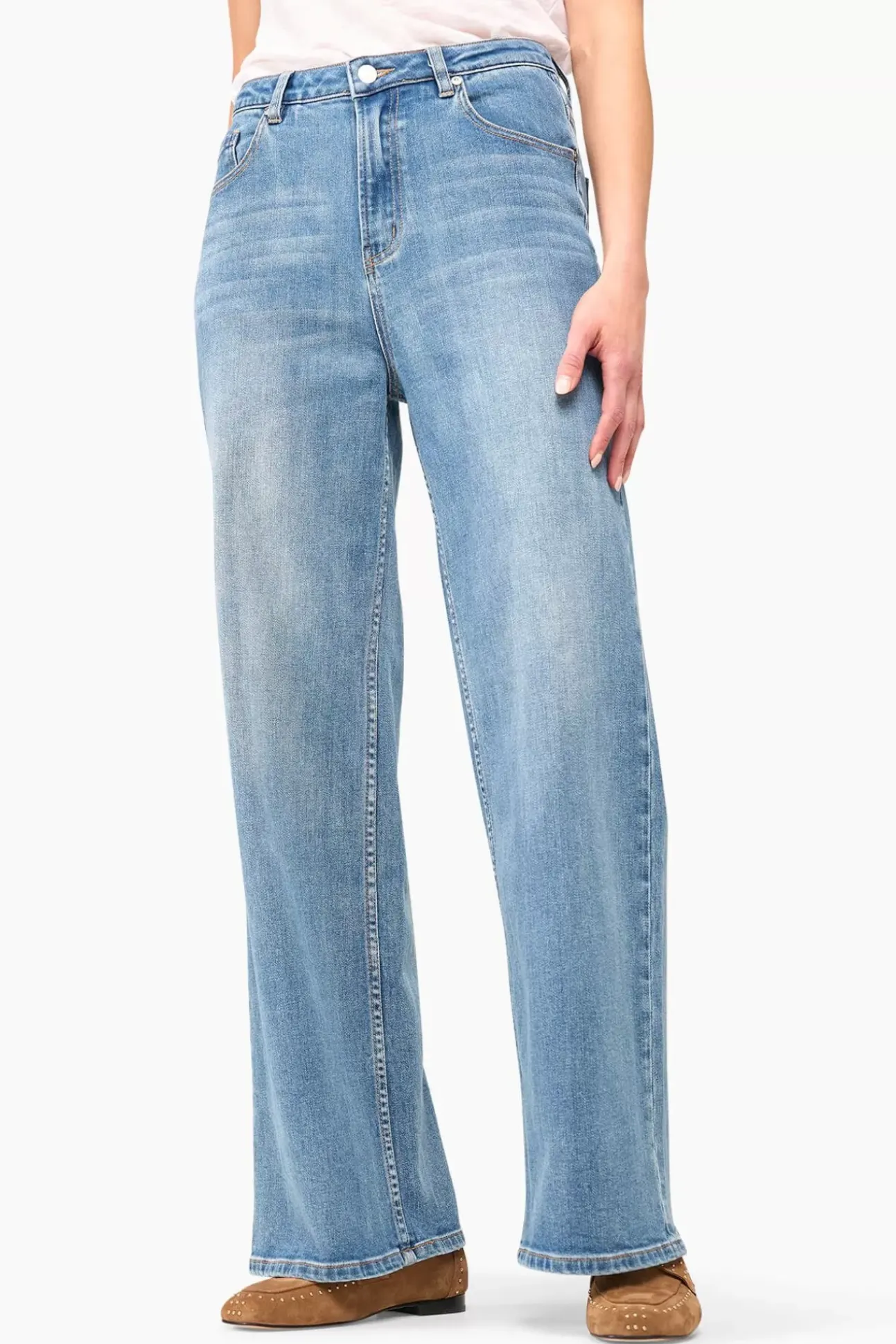 JANICE Denim^Jeans Dames Wijde Pijp Jason Blauw 405