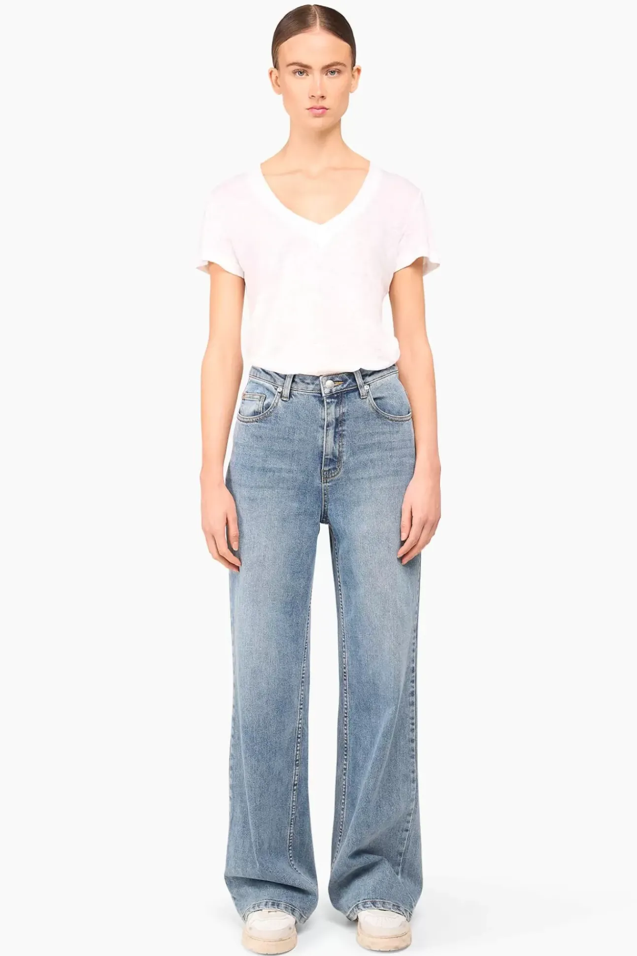 JANICE Denim^Jeans Dames Wijde Pijp Jason Blauw 395