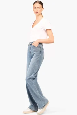 JANICE Denim^Jeans Dames Wijde Pijp Jason Blauw 395