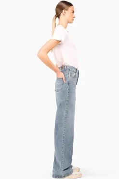 JANICE Denim^Jeans Dames Wijde Pijp Jason Blauw 395